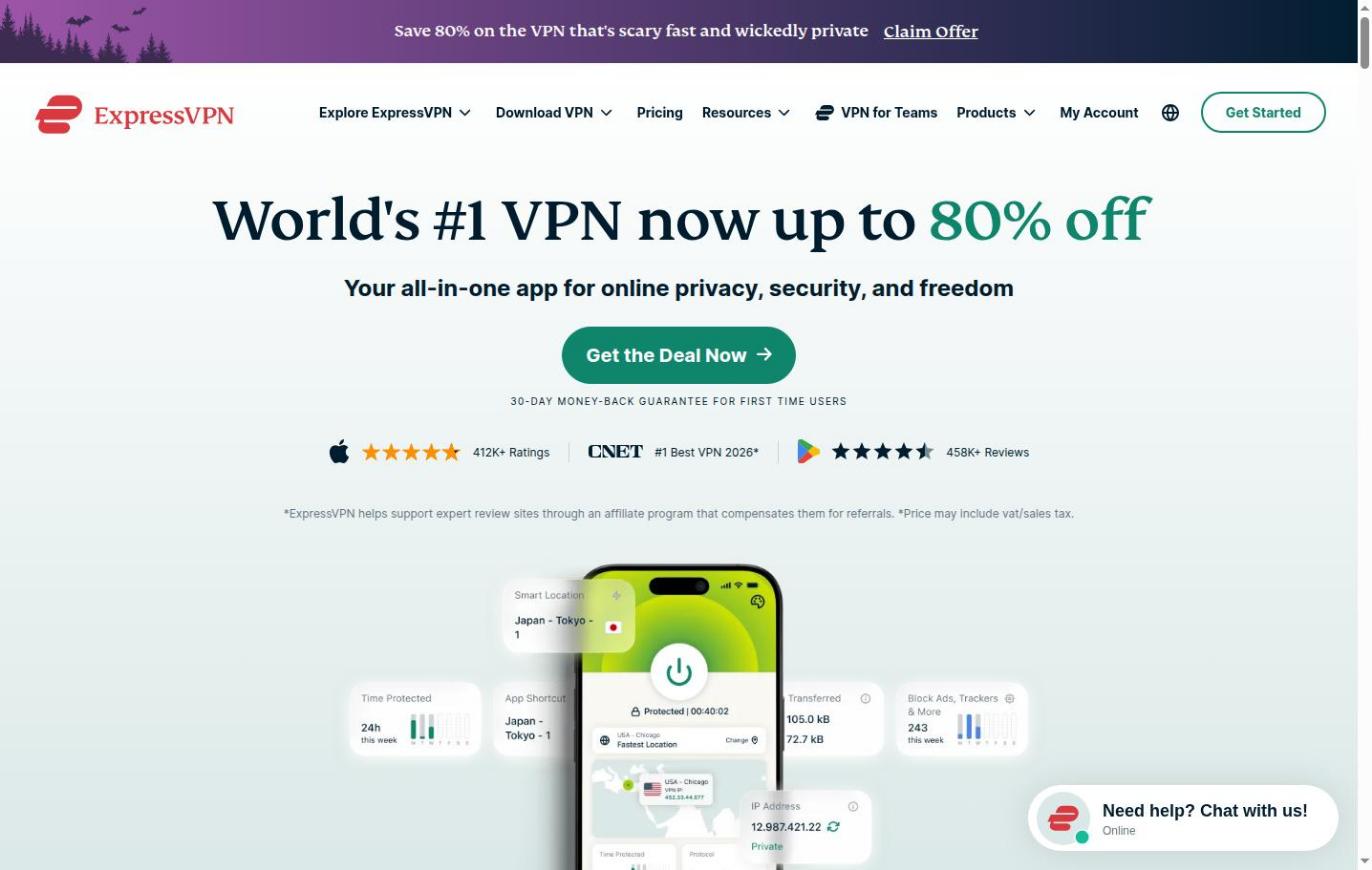 ExpressVPN official website homepage